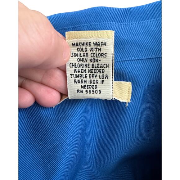 Bechamel Women's XL Blue Lightweight Button-Front Long Sleeve Jacket 100% Cotton - Picture 12 of 13